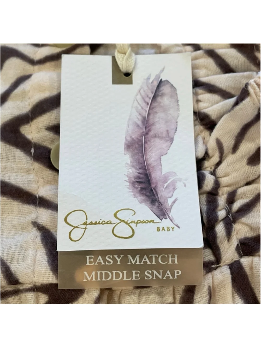 Jessica Simpson Girls Size 12 Month Zebra Print One Piece Romper Coverall NWT